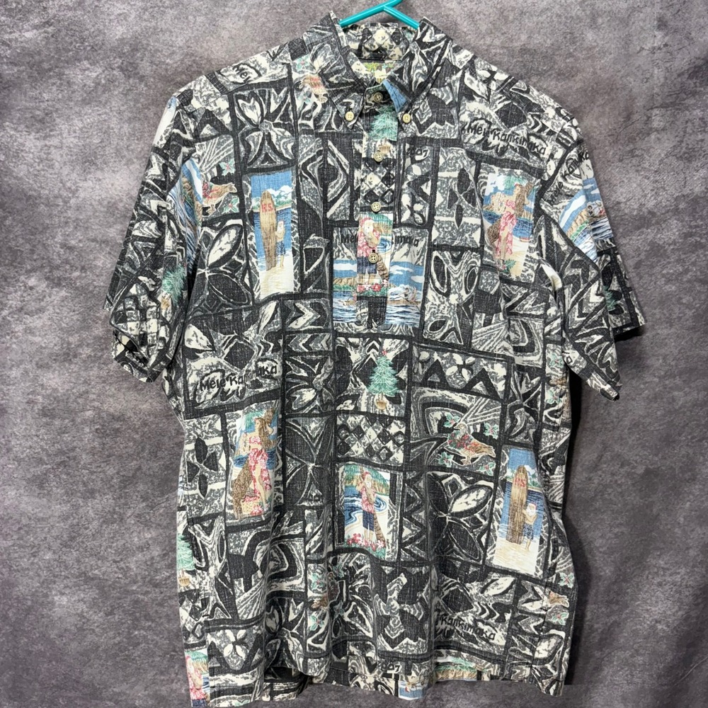 VTG Reyn Spooner Mele Kalikimaka Christmas 2007 Hawaiian Shirt Mens M Santa